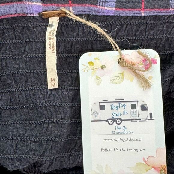 Free People Combo Black Purple In The Groove Tube Tank Top Size Medium - Picture 3 of 10